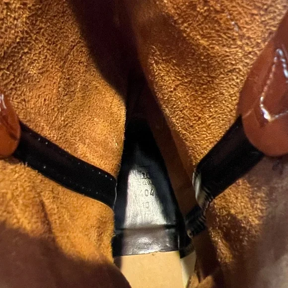 Landis Cognac Brown Country Western Leather Cowboy Boots Mens Sz 10 - Picture 11 of 16